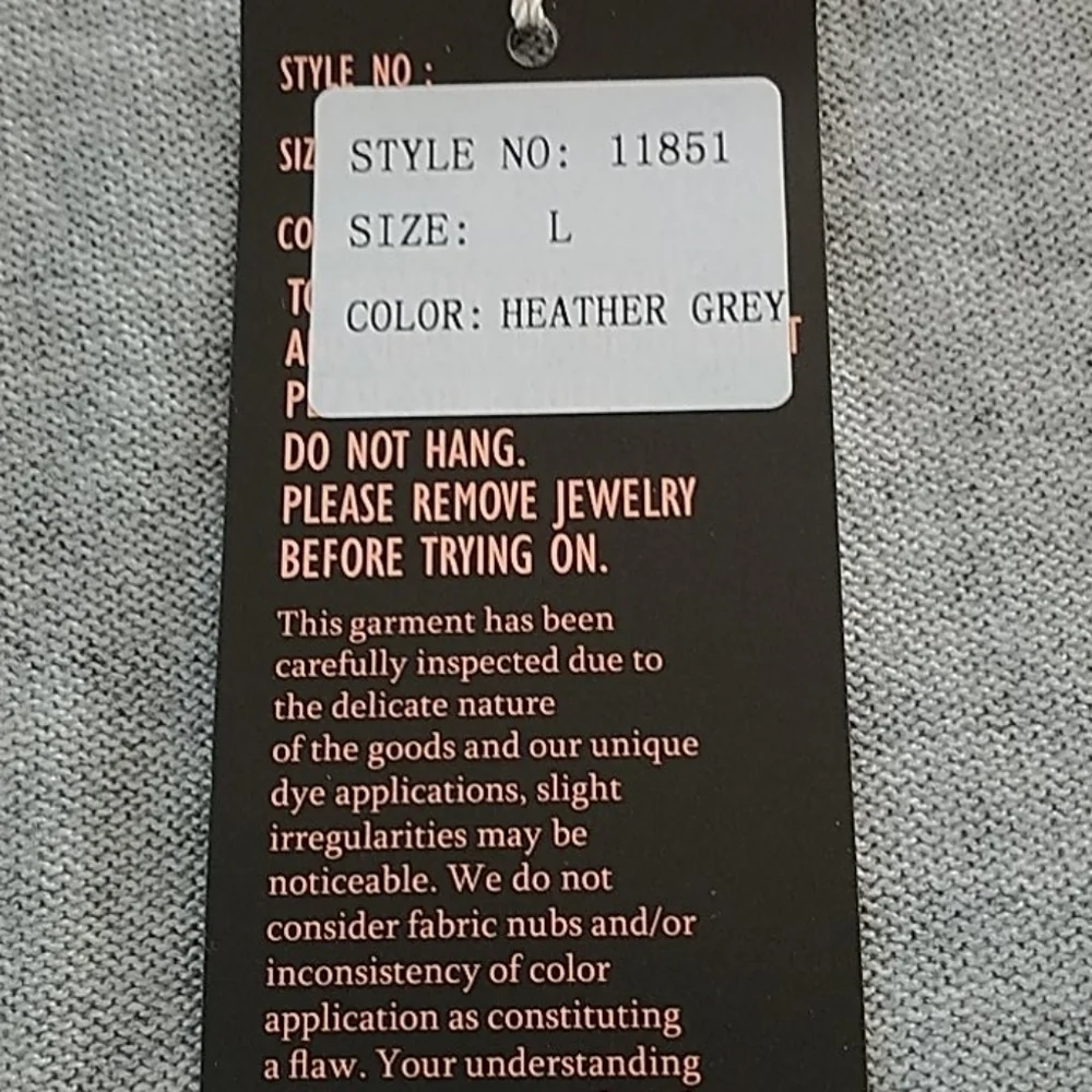 Metric, Heather Grey Cardigan w Bell Sleeves, Sz L - Picture 5 of 12